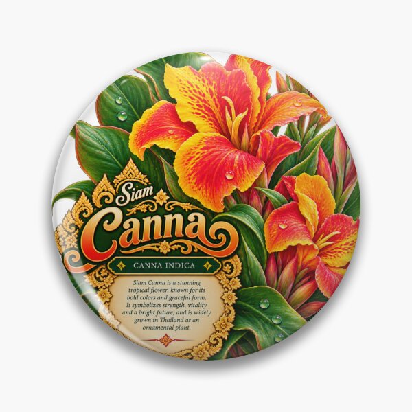 Item preview, Red and Yellow Canna Lily – Siam Vintage Botanical Art designed and sold by Pali's shop.
