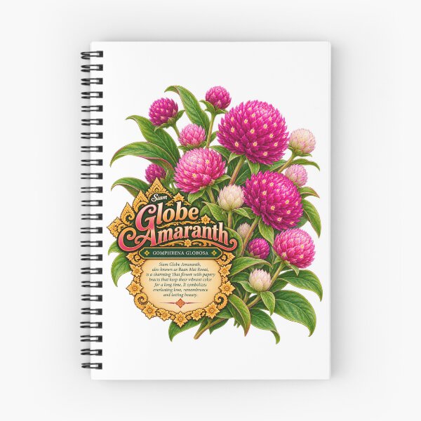 Item preview, Pink Globe Amaranth – Siam Vintage Botanical Flower Art designed and sold by Pali's shop.