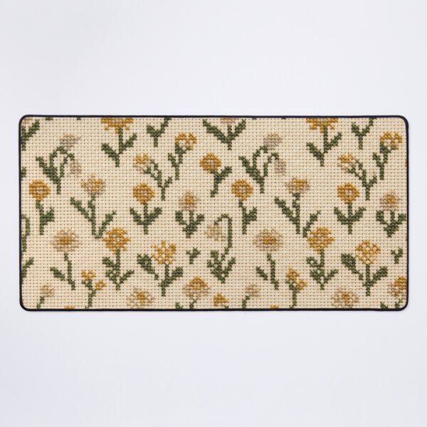 Item preview, Mustard Wildflower Meadow Cross Stitch Ditsy Pattern designed and sold by GangisHouse.