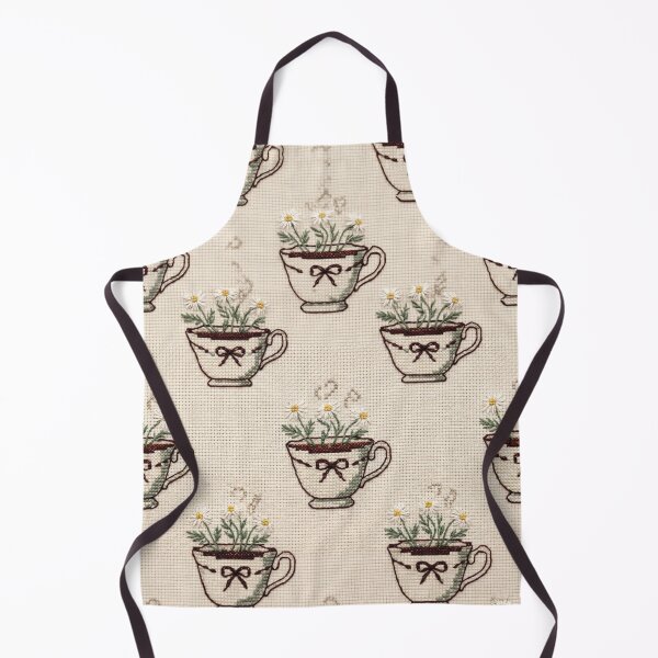Item preview, Vintage Embroidered Chamomile Teacup Cross Stitch Pattern designed and sold by GangisHouse.