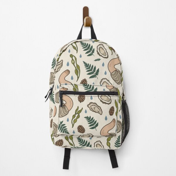 Item preview, Geoduck Clam Pattern | Funny Pacific Northwest Geoducks with Oysters, Ferns, Pine Cones and Rain designed and sold by StickyGuys.