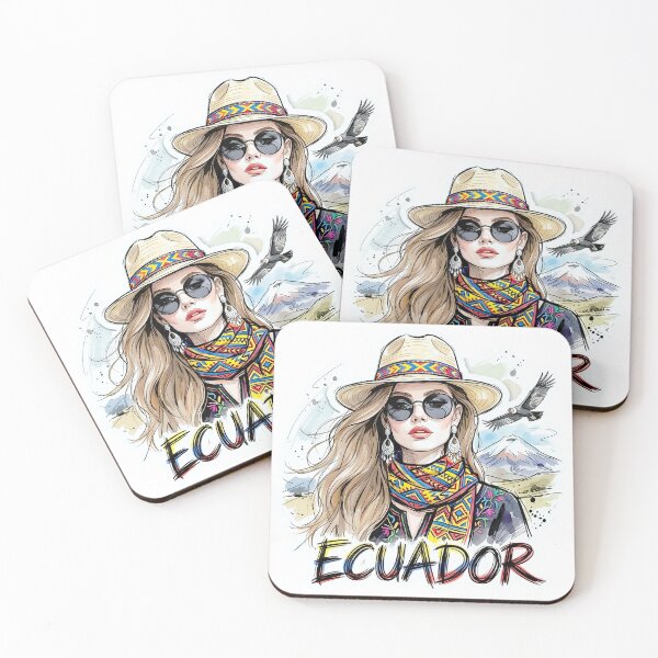 Item preview, Ecuadorian Andean Woman in Colorful Folk Art designed and sold by EdwinkOne.