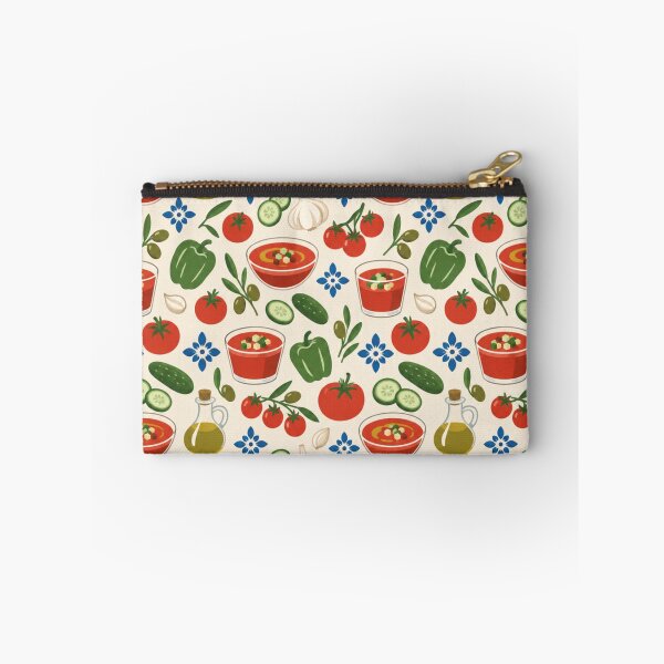 Item preview, Gazpacho Spanish Food Pattern | Andalusian Tomato Soup Bowls with Cucumbers, Olive Oil and Tiles designed and sold by StickyGuys.