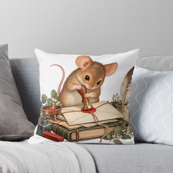Item preview, Mouse Sealing a Wax Letter – Snail Mail Illustration designed and sold by Xnuery.