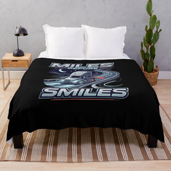 Item preview, Miles Before Smiles Truck Driver Big Rig Hauler designed and sold by AmeliaShirts.