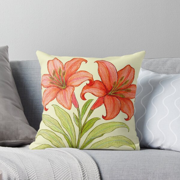 Item preview, Two Lilies - Soft Vintage Yellow designed and sold by Piret Victoria Studio.