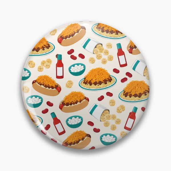 Item preview, Cincinnati Chili Retro Food Pattern | Three Way Spaghetti Chili with Cheddar, Coneys and Crackers designed and sold by StickyGuys.