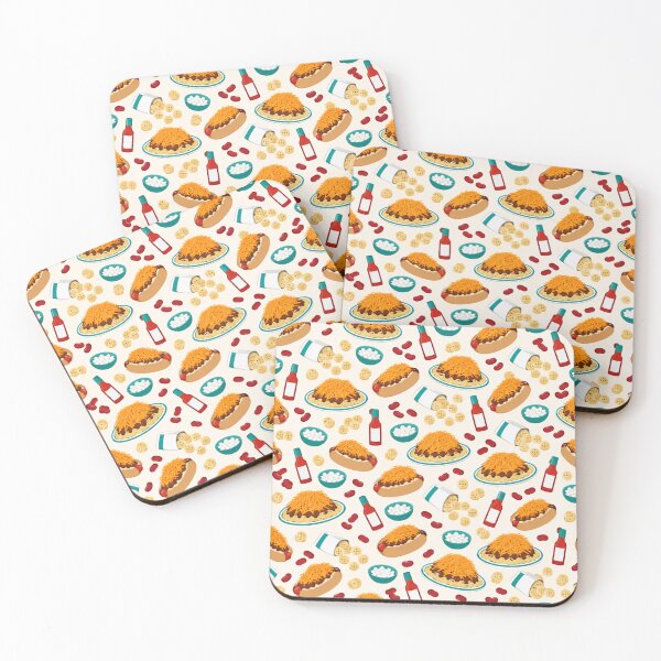 Item preview, Cincinnati Chili Retro Food Pattern | Three Way Spaghetti Chili with Cheddar, Coneys and Crackers designed and sold by StickyGuys.