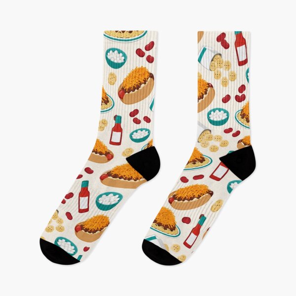 Item preview, Cincinnati Chili Retro Food Pattern | Three Way Spaghetti Chili with Cheddar, Coneys and Crackers designed and sold by StickyGuys.