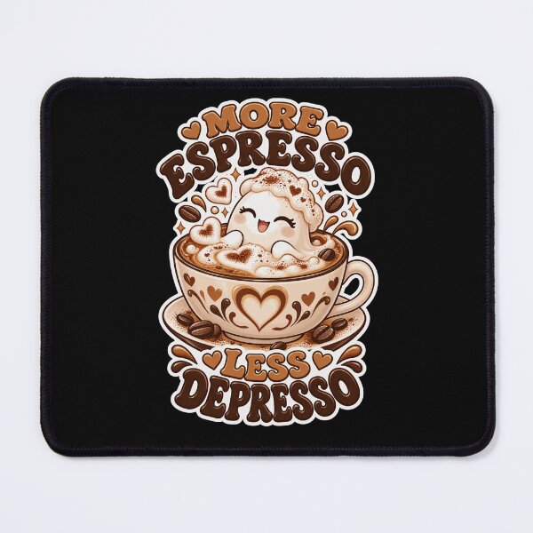Item preview, More Espresso Less Depresso Cute Kawaii Coffee designed and sold by justinhmorton.