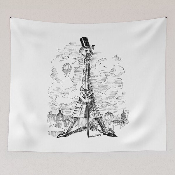 Item preview, Gustave Eiffel Tower - Vintage Architectural Caricature designed and sold by BarnBurns.