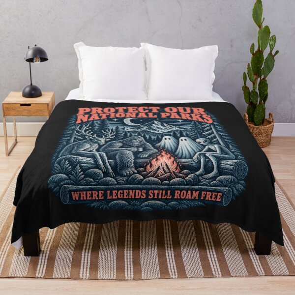 Item preview, Cryptid Camping Shirt, Bigfoot Mothman Alien Campfire Tee, Paranormal Forest Shirt, Vintage UFO Monster Outdoor Gift, T-shirt designed and sold by greatmar1.