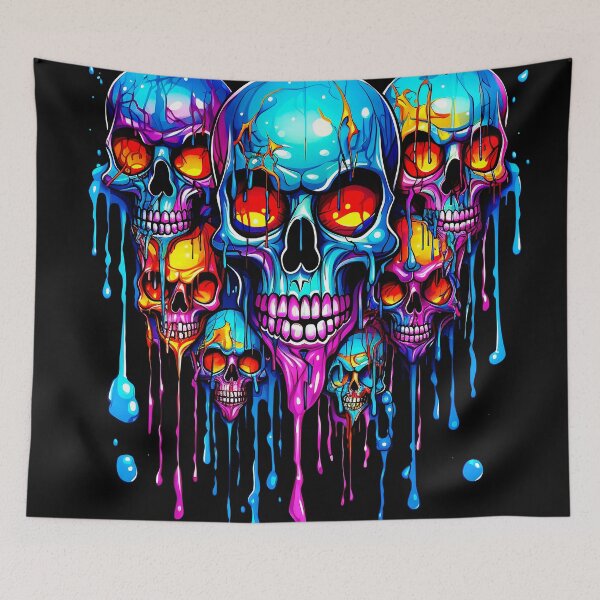 Item preview, Halloween Creepy Colorful Skulls Designs With Dripping Paint designed and sold by DEC02.