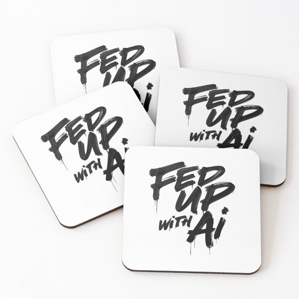 Item preview, Fed Up With AI Graffiti Brush Lettering Typography Design designed and sold by peterdesigns.