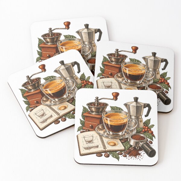 Item preview, Espresso Cup Measurement Study – Home Barista Illustration designed and sold by Xnuery.