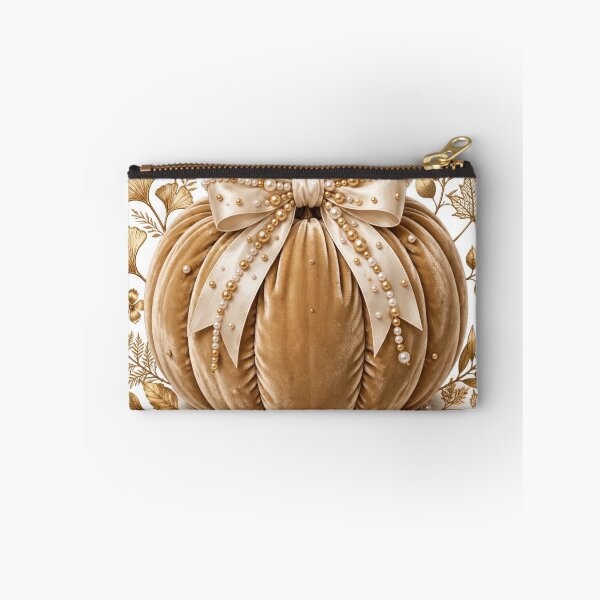 Item preview, Gold Velvet Pumpkin Pearl Bow Old Money Fall Luxury Decor designed and sold by ChotipahArt.