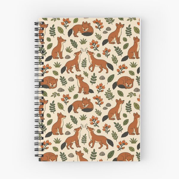 Item preview, Dhole Wild Dog Pattern | Red Asian Wild Dogs Whistling in the Forest with Sal Leaves and Flowers designed and sold by StickyGuys.