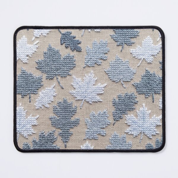 Item preview, Nordic Frost Grey Leaves Cross Stitch Pattern designed and sold by GangisHouse.