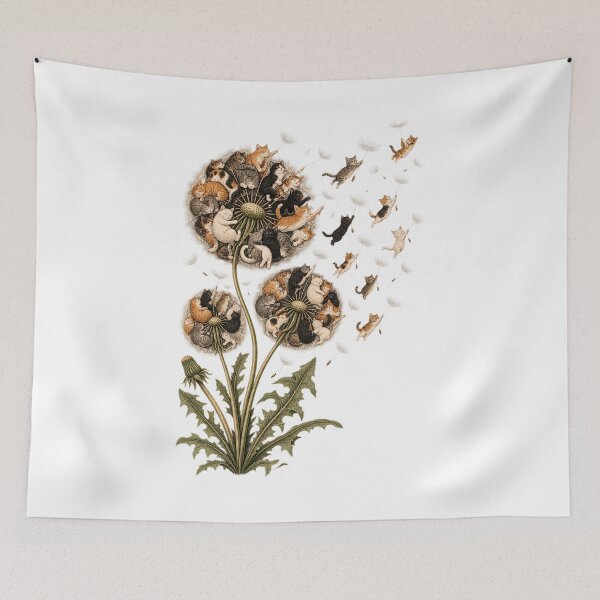 Item preview, Cat Flower Dandelion Cute Summer Kitten Top, Funny Cat Lover Gift designed and sold by greatmar1.