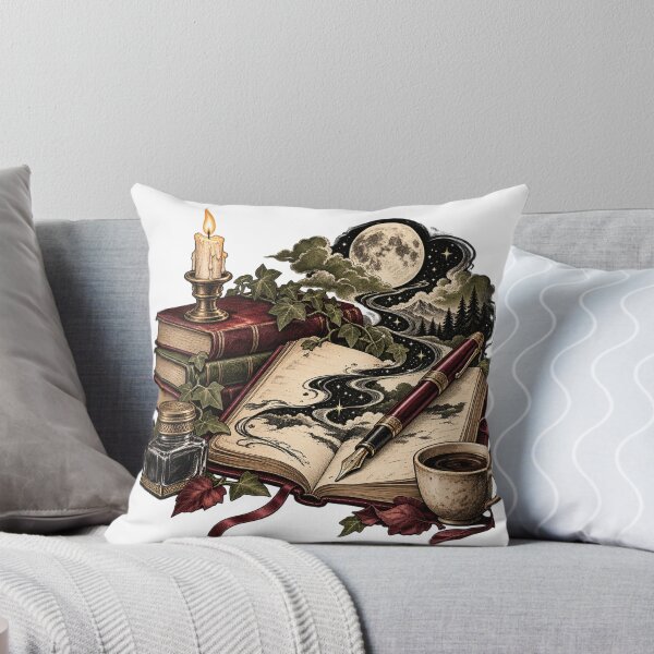 Item preview, Fountain Pen and Moonlit Pages – Writer Humor Illustration designed and sold by Xnuery.