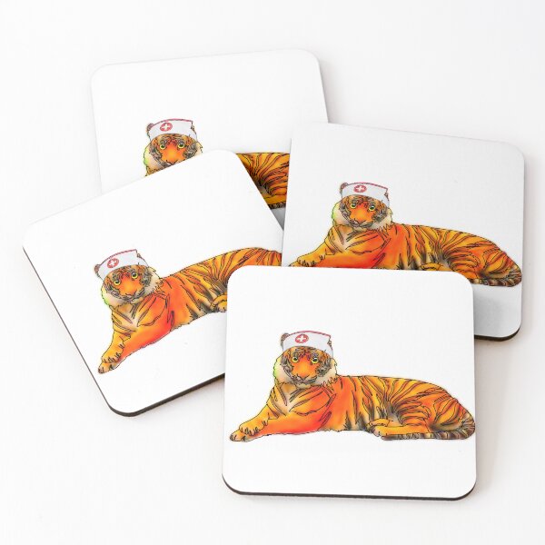 Item preview, Maple the tiger in nurse hat - animalzinhats  designed and sold by Ashley’sAnimalz.