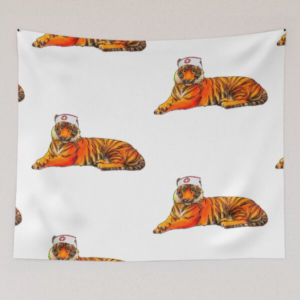 Item preview, Maple the tiger in nurse hat - animalzinhats  designed and sold by Ashley’sAnimalz.