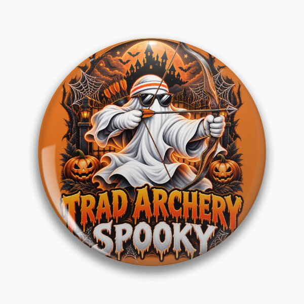 Item preview, Halloween Spooky Traditional Archery Ghost – Bow and Arrow Design designed and sold by PolgaCraft.