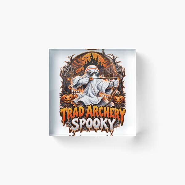 Item preview, Halloween Spooky Traditional Archery Ghost – Bow and Arrow Design designed and sold by PolgaCraft.