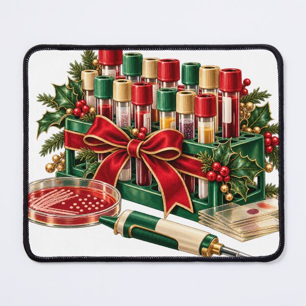 Item preview, Night Shift Sample Rack – Lab Tech Christmas Illustration designed and sold by Xnuery.