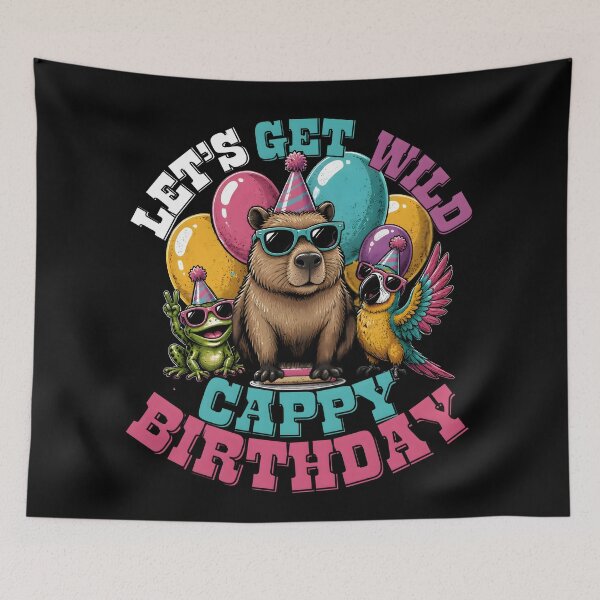Item preview, Lets Get Wild Cappy Birthday Capybara Party Frog Parrot Squad  designed and sold by LeSoniPapaPrint.