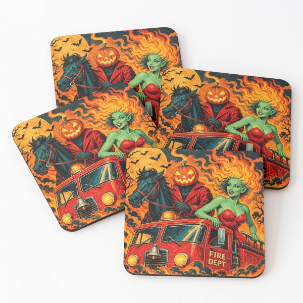 Item preview, Headless Horseman Hellfire Brigade - Retro Monster Pop Art designed and sold by TheHorsemanRidesAgain.
