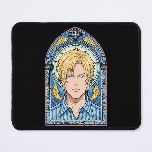 Item preview, Ash Lynx Banana Fish Blue Cathedral Fish Motif Anime Portrait designed and sold by mildaclairmo.