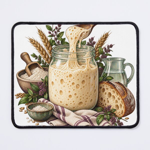 Item preview, Sourdough Starter Bubble Map – Fermentation Illustration designed and sold by Xnuery.