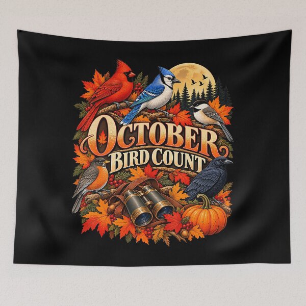Item preview, October Bird Count Autumn Wildlife designed and sold by Alzasshop.