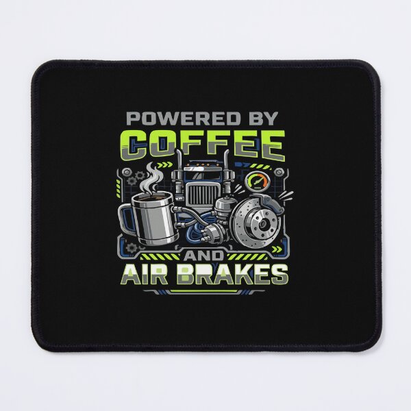 Item preview, Funny Trucker Powered by Coffee and Air Brakes designed and sold by YASSINE HZ.