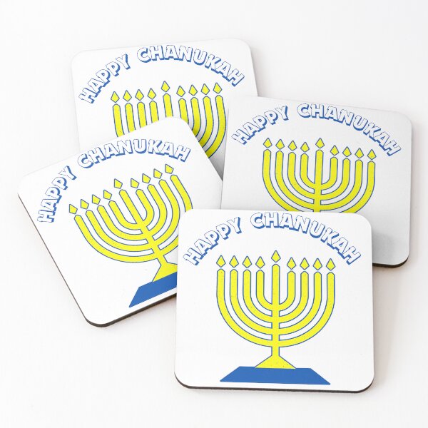 Item preview, Happy Chanukah Menorah – Blue & Yellow Jewish Holiday Design designed and sold by That-Jewy-Shop.