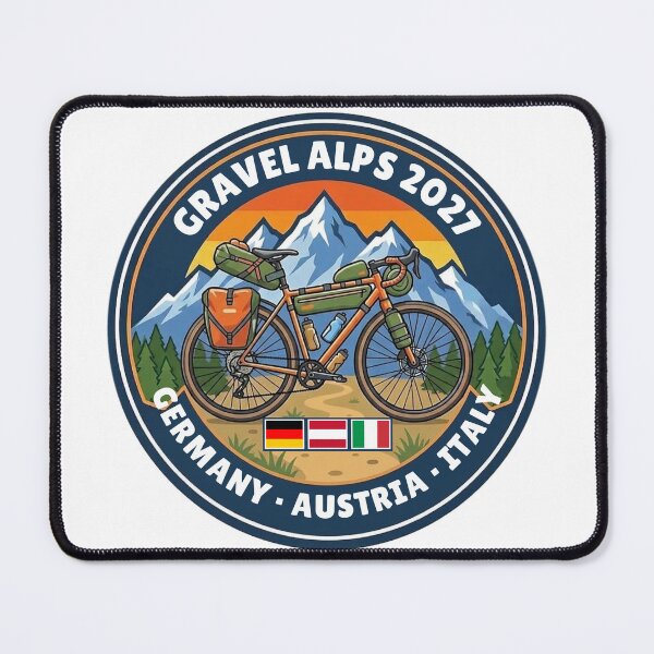 Item preview, Gravel Alps 2027 Bike Badge – Germany, Austria, Italy designed and sold by MyMonkeyMerch.
