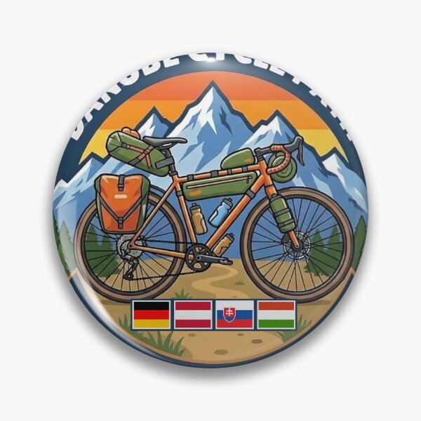 Item preview, Danube Cycle Path Gravel Bike Badge – Germany, Austria, Slovakia, Hungary designed and sold by MyMonkeyMerch.