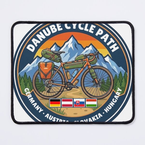 Item preview, Danube Cycle Path Gravel Bike Badge – Germany, Austria, Slovakia, Hungary designed and sold by MyMonkeyMerch.