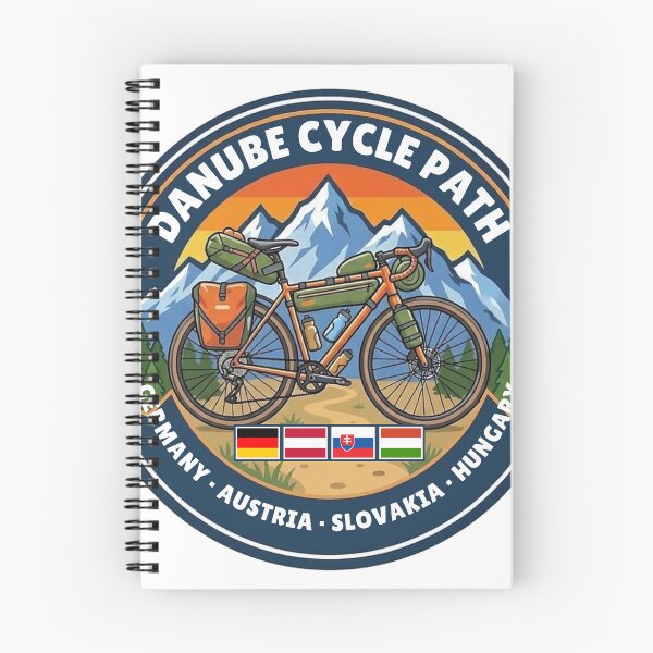 Item preview, Danube Cycle Path Gravel Bike Badge – Germany, Austria, Slovakia, Hungary designed and sold by MyMonkeyMerch.