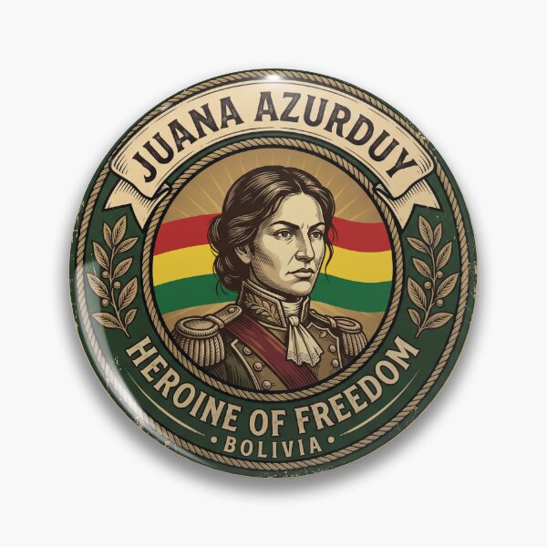 Item preview, Juana Azurduy - Heroine of Freedom Bolivia Vintage Badge designed and sold by Efforito.