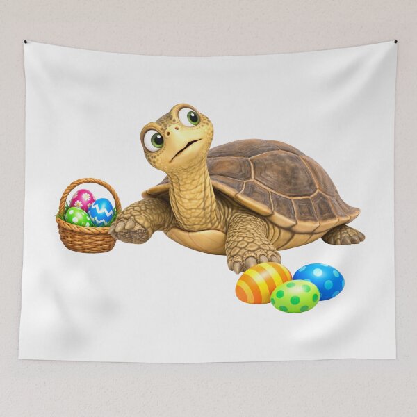 Item preview, Cheerful Galapagos Tortoise Easter designed and sold by Sillytoe.