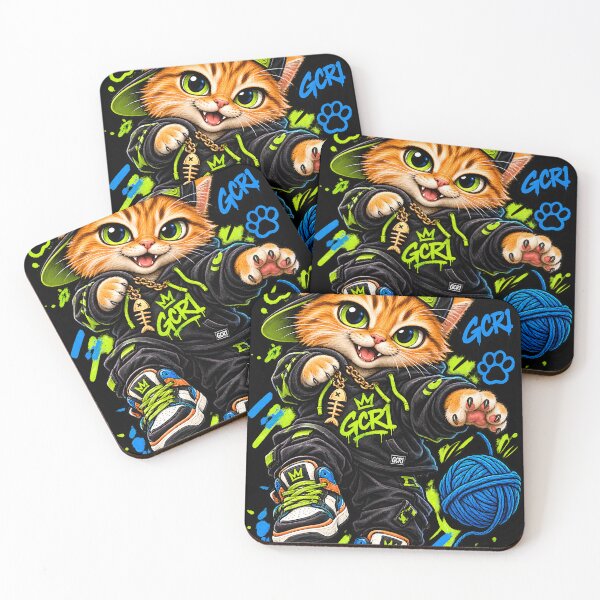 Item preview, GCR1 Lil Paw Mischief – Orange Tabby Hip Hop Kitten Streetwear Art designed and sold by GCR1.