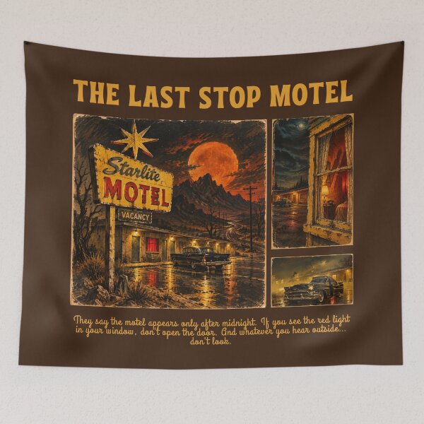 Item preview, The Last Stop Motel Vintage American Halloween Horror Poster designed and sold by KaBaRen.