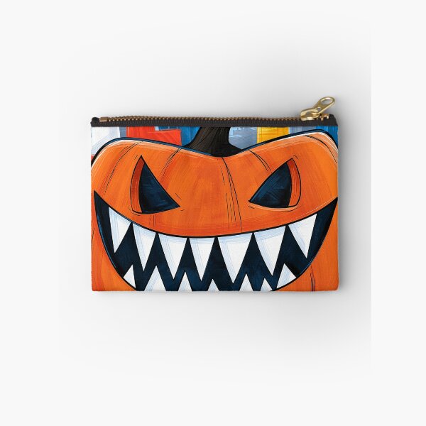 Item preview, Celebrate Halloween with a Mischievous Carved Pumpkin Against a Vibrant Urban City Skyline designed and sold by OlfactoART Studio.