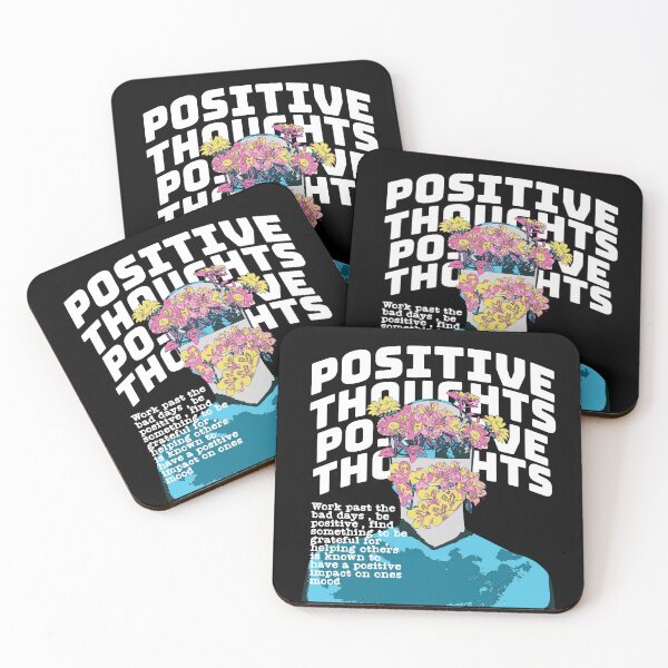 Item preview, POSITIVE THOUGHTS - Collage quote (Black) designed and sold by Discothreadz.