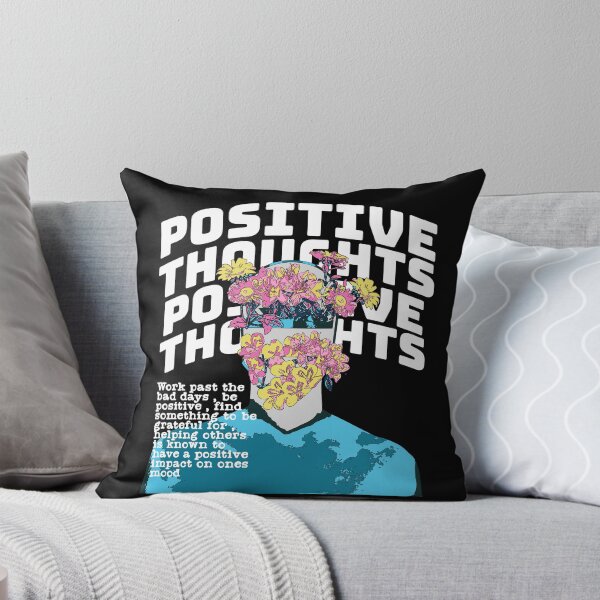 Item preview, POSITIVE THOUGHTS - Collage quote (Black) designed and sold by Discothreadz.