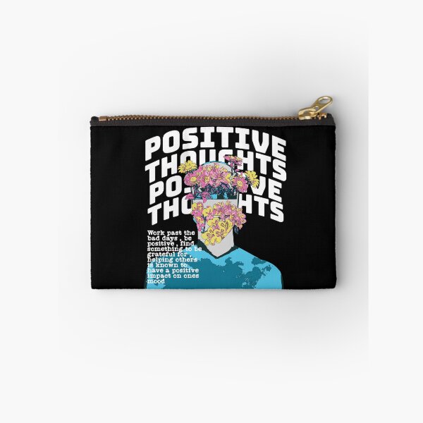Item preview, POSITIVE THOUGHTS - Collage quote (Black) designed and sold by Discothreadz.