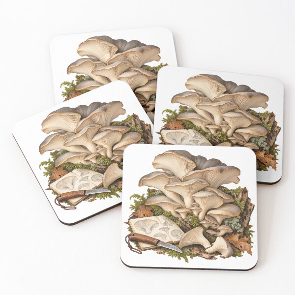 Item preview, Oyster Mushroom Cluster Study – Mycology Illustration designed and sold by Xnuery.