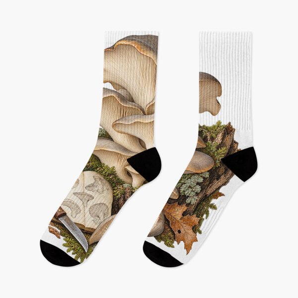 Item preview, Oyster Mushroom Cluster Study – Mycology Illustration designed and sold by Xnuery.